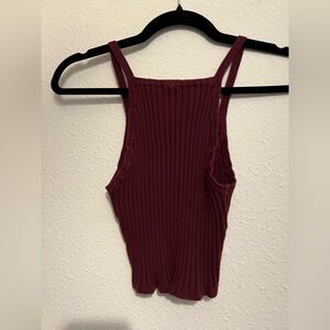 #354 ANGL burgundy ribbed knit tank medium